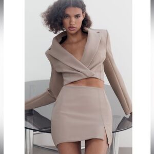 NWT Two piece Zara beige blazer and skirt